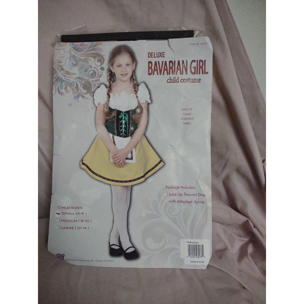 Girls Bavarian Girl Halloween Costume Small 4-6